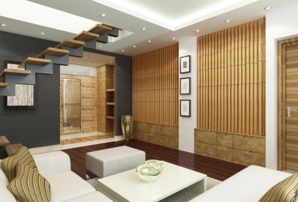 Dinding panel anyaman bambu